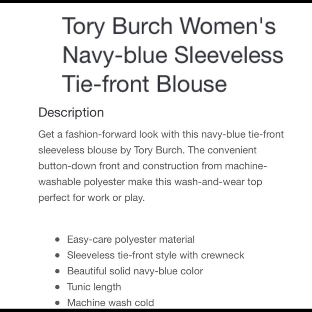 🆕TORY BURCH SLEEVELESS BOW BLOUSE SIZE 12 - Picture 14 of 14